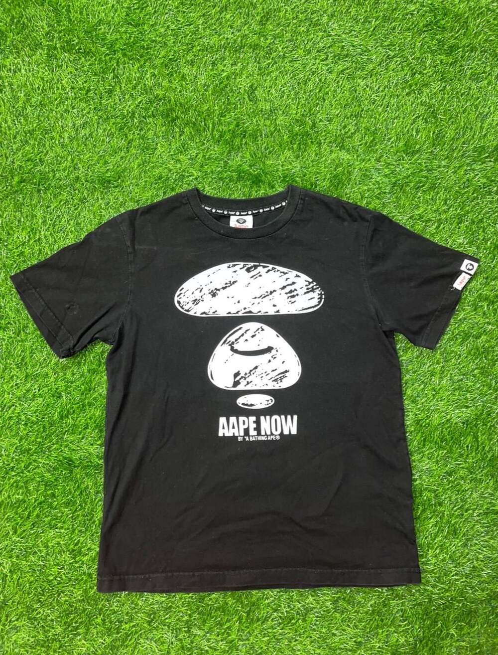 Aape Moonface T-Shirt Size L Black Graphic